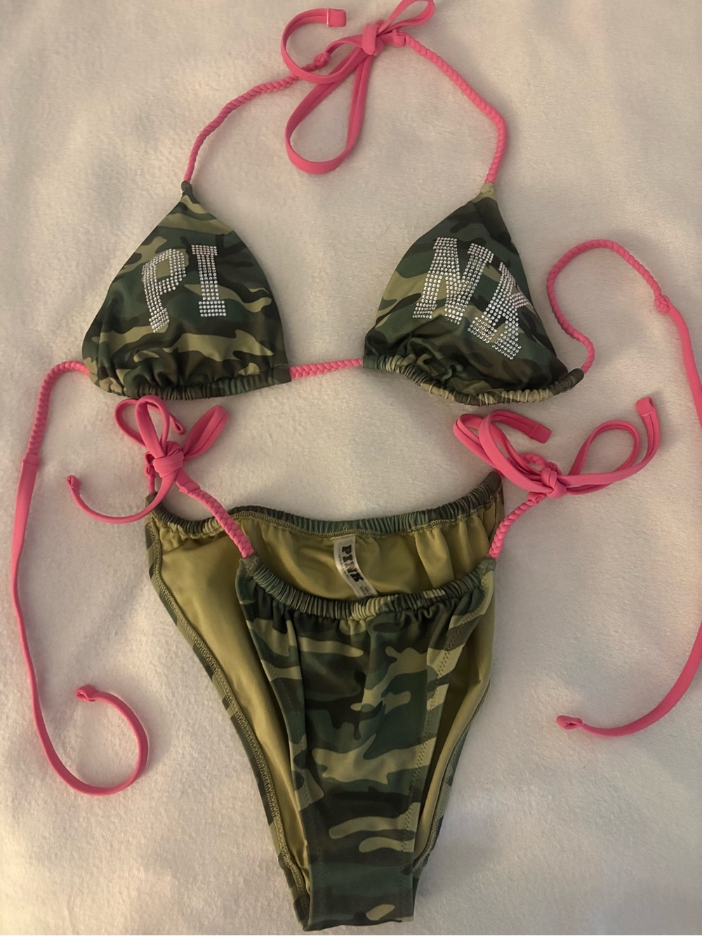 NWOT Victoria’s Secret PINK camo bling bikini